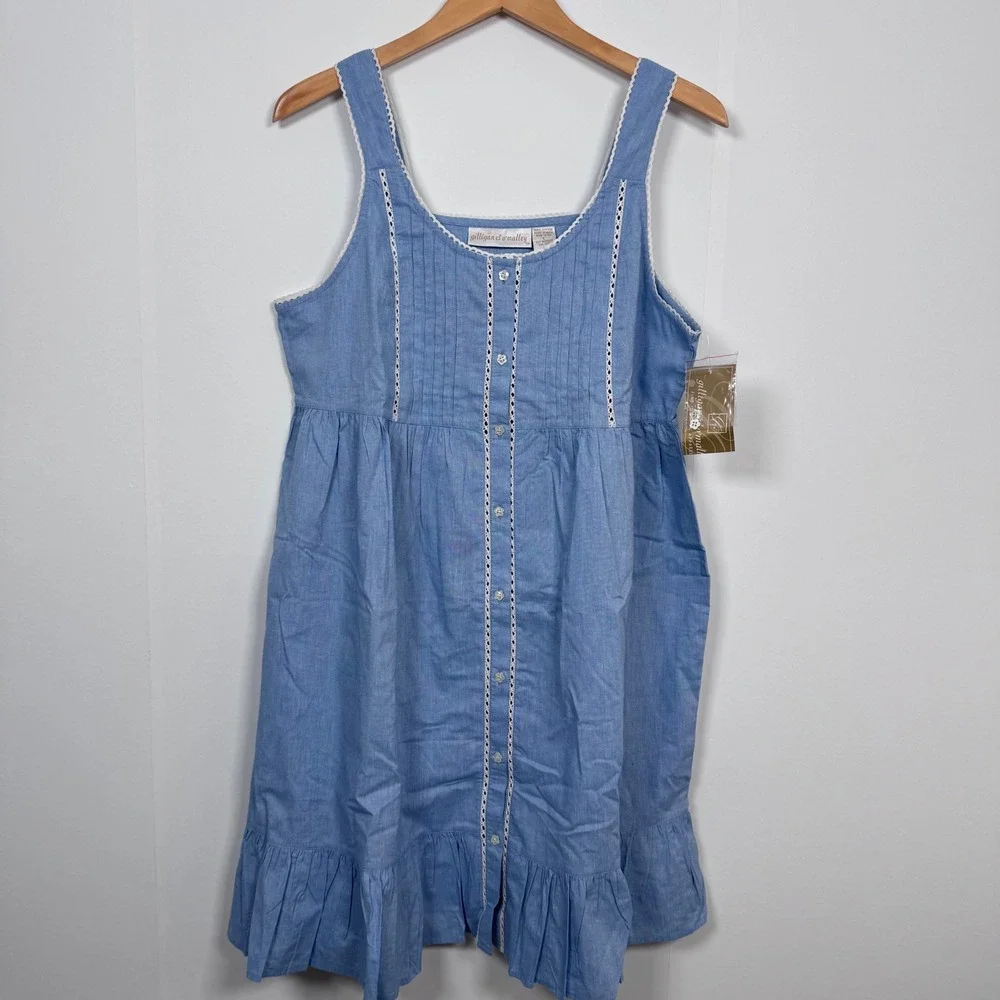 NWT Gilligan OMalley L Babydoll Sleep Dress Nightgown Cotton Cottagecore Grandma